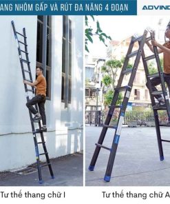 Thang Nhôm ADVINDEQ AML44B Gấp và Rút 7 Thang Nhôm ADVINDEQ AML44B Gấp và Rút