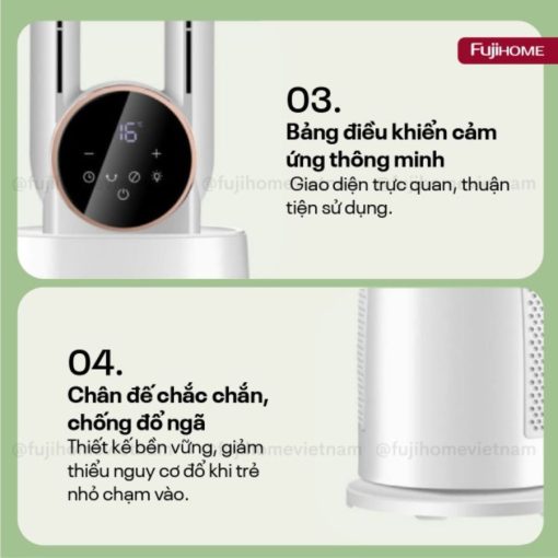 Quạt Không Cánh Hơi Nước Tích Hợp Lọc Không Khí Ion Fujihome BF-03RC