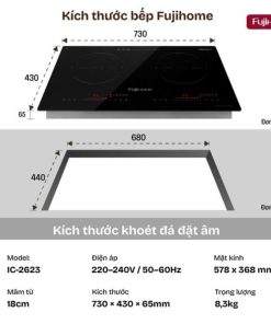 Bếp từ đôi Fujihome IC2623