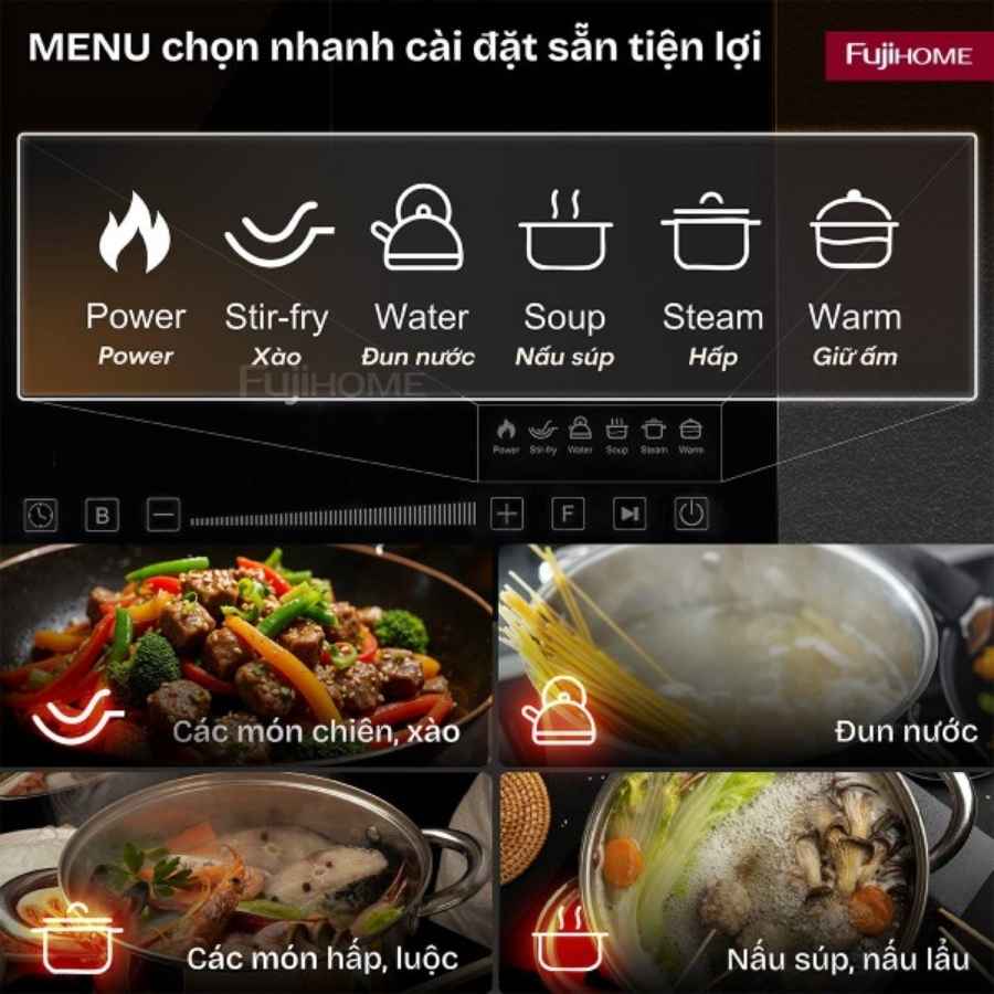 Bếp Từ Tròn Đơn Fujihome IC1391 8 Bếp Từ Tròn Đơn Fujihome IC1391