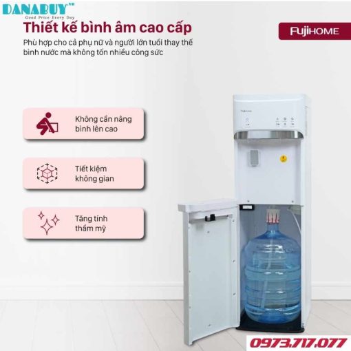 Cây nước nóng lạnh bình âm kèm chức năng làm đá Fujihome WD628C-IM