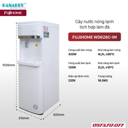 Cây nước nóng lạnh làm đá Fujihome WD628C-IM