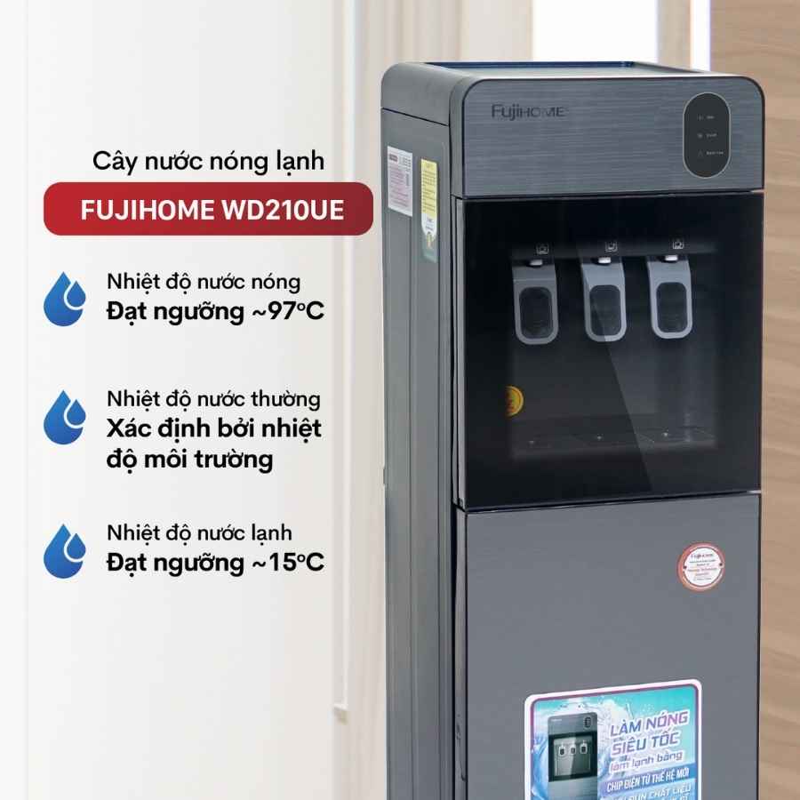 Cây nước nóng lạnh Fujihome WD210UE bình âm 6 Cây nước nóng lạnh Fujihome WD210UE bình âm