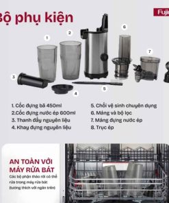 Máy ép chậm mini Fujihome SJ08