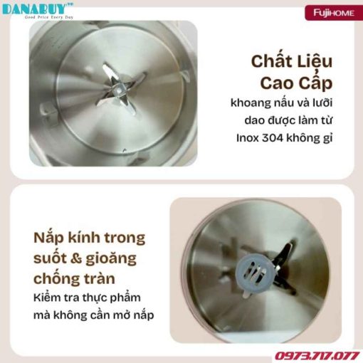 Máy làm sữa hạt đa năng Fujihome SM1626 có chất liệu cao cấp
