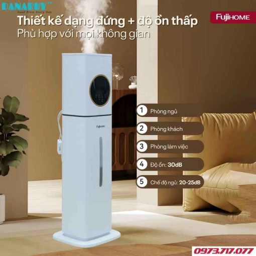 Máy tạo ẩm, xông tinh dầu, khử khuẩn UV dung tích lớn Fujihome HM09UV1
