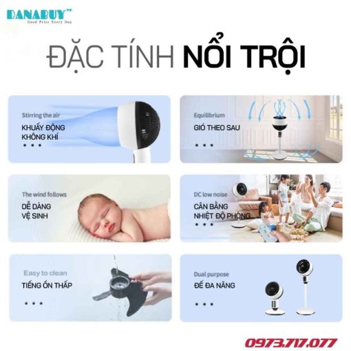 Quạt đối lưu không khí Fujihome CF25R điều khiển từ xa