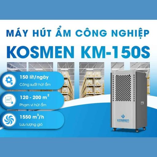 Máy hút ẩm công nghiệp Kosmen KM-150S hút ẩm 150 lít/ngày