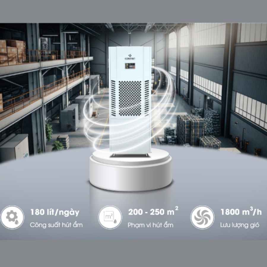 Máy hút ẩm công nghiệp Kosmen KM-180S 180 lít