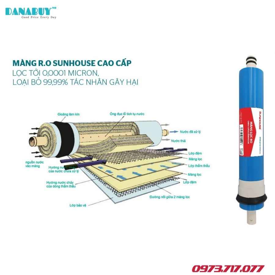 Máy lọc nước RO Sunhouse SHA76217CK nóng lạnh 9 lõi