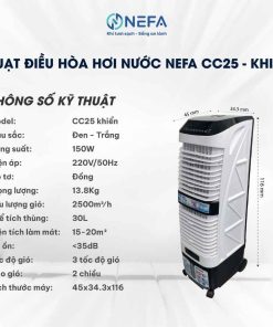 Quạt điều hòa Nefa CC25 điều khiển