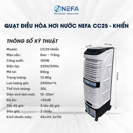 Quạt điều hòa Nefa CC25 điều khiển