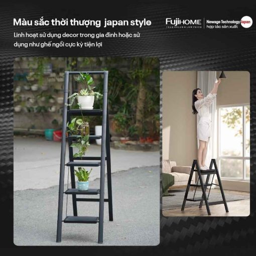 Thang ghế FUJIHOME SL105B gấp gọn 5 bậc