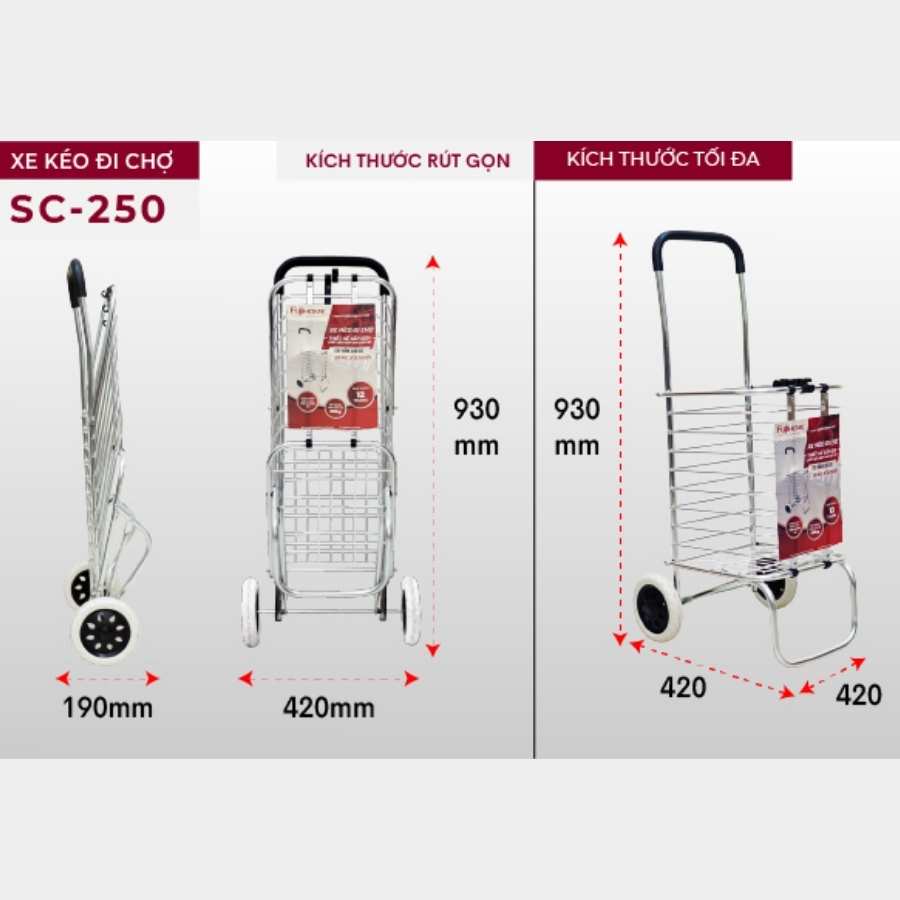 Xe đẩy hàng Fujihome SC-250