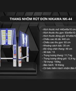 Thang nhôm rút đơn Nikawa NK-44 New