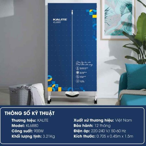 Tủ sấy quần áo Kalite KL6880