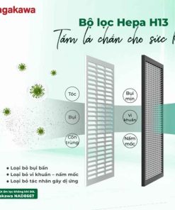 Máy hút ẩm Nagakawa NAD8667 50L lọc không khí
