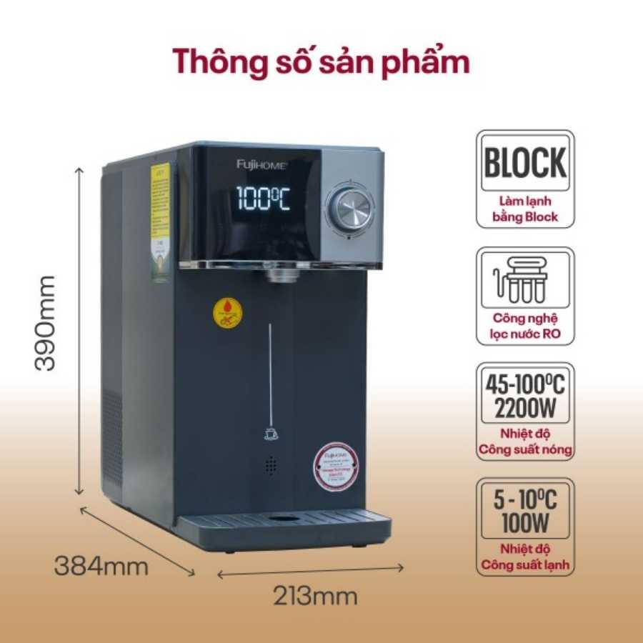 Máy lọc nước RO nóng lạnh Fujihome WP302C