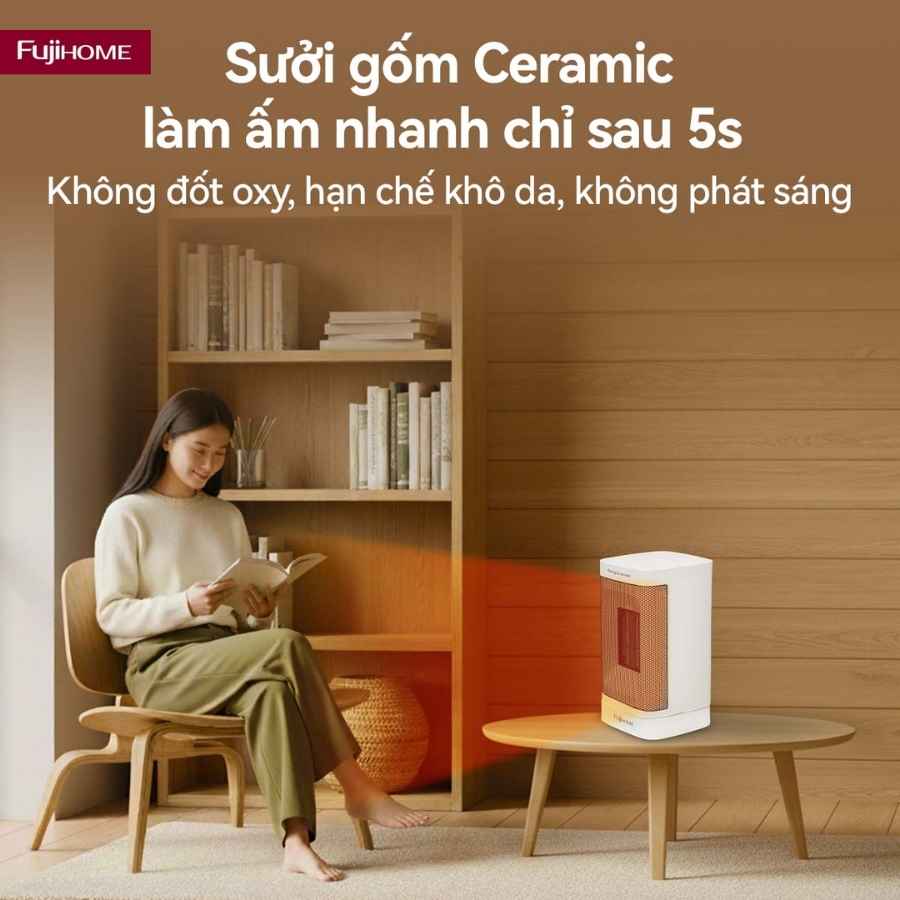Quạt sưởi gốm mini Fujihome FH600