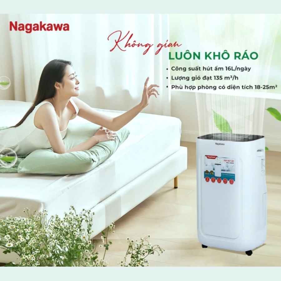 Máy hút ẩm Nagakawa NAD8556 16L 10 Máy hút ẩm Nagakawa NAD8556 16L