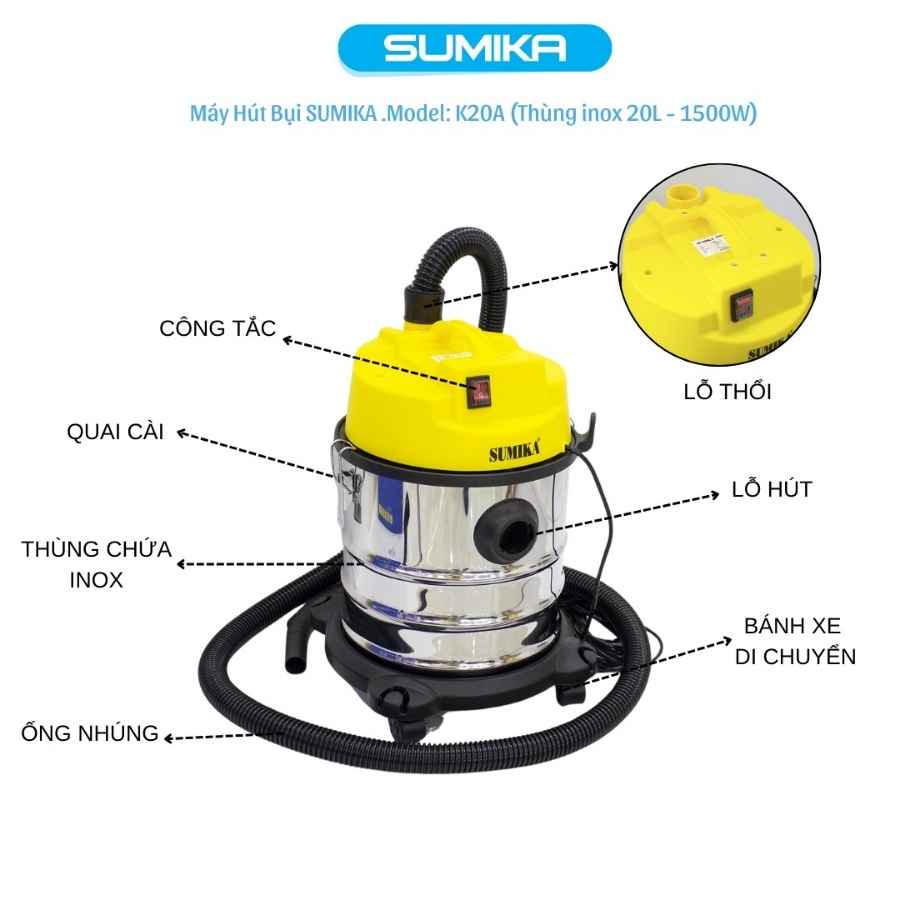 Máy hút bụi đa năng Sumika K20A 7 Máy hút bụi đa năng Sumika K20A