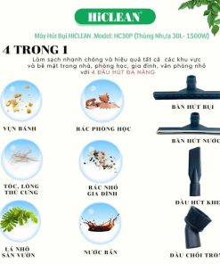 Máy hút bụi HiClean HC30P thùng chứa 30L 9 may hut bui hiclean hc30p 5