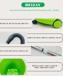 Máy hút bụi HiClean SP30 - thùng nhựa ABS 30L