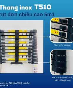 Thang rút inox SUMIKA T510 chiều cao 5.1m