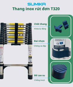 Thang rút inox SUMIKA T320 chiều cao 3.2m