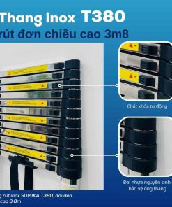 Thang rút inox SUMIKA T380 chiều cao 3.8m