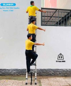 Thang rút inox SUMIKA T380 chiều cao 3.8m 9 thang rut inox sumika t380 3