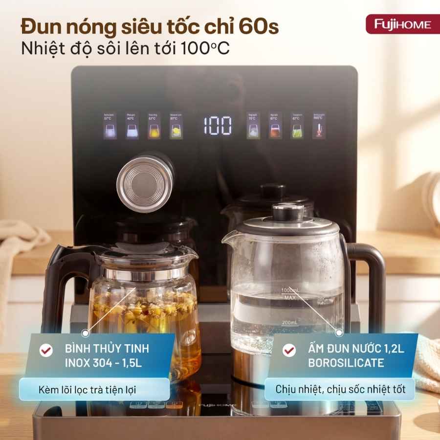 Cây nước Fujihome TB2411N-VOICE bàn trà 12 Cây nước Fujihome TB2411N-VOICE bàn trà