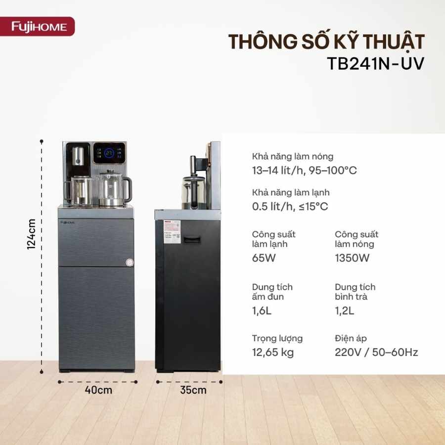 Cây nước Fujihome TB241N-UV bàn trà 18 Cây nước Fujihome TB241N-UV bàn trà