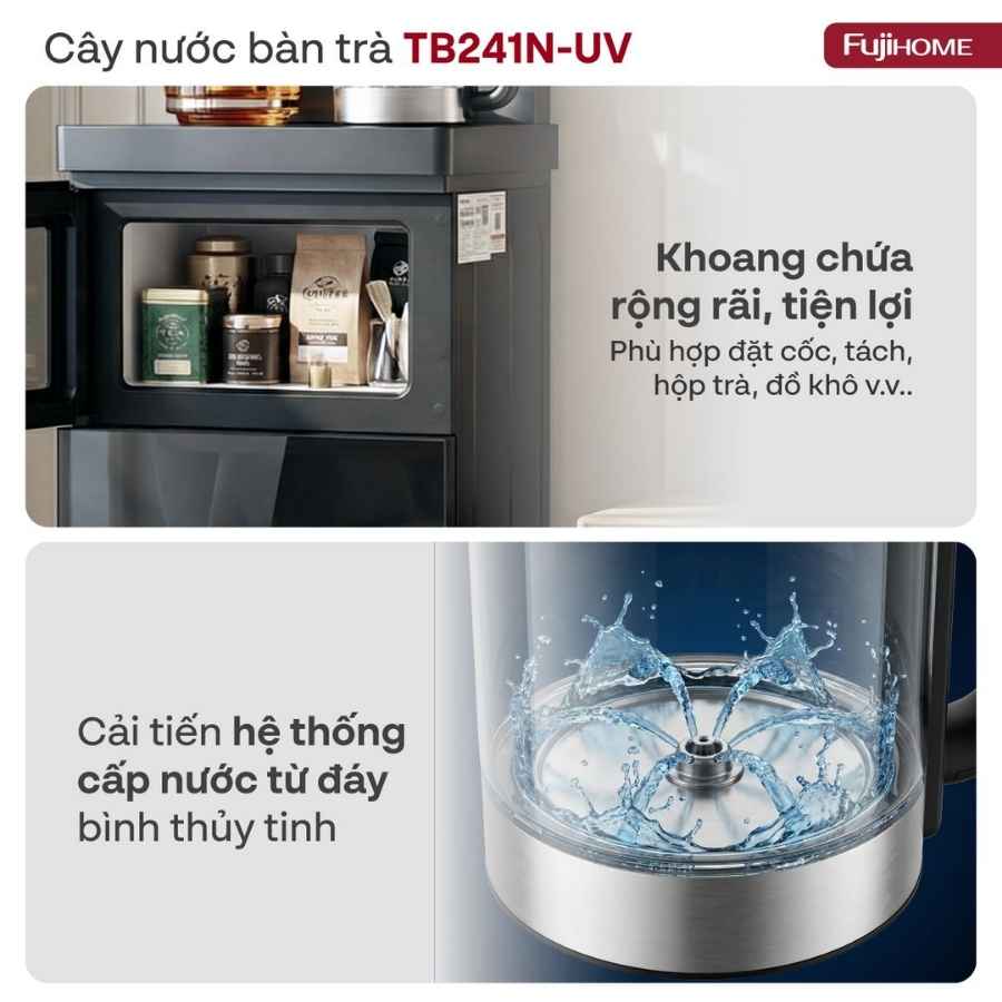 Cây nước Fujihome TB241N-UV bàn trà 2 Cây nước Fujihome TB241N-UV bàn trà