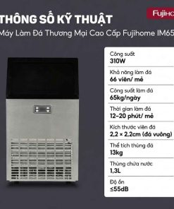 Máy Làm Đá Thương Mại Fujihome IM65 12 Máy làm đá thương mại Fujihome IM65