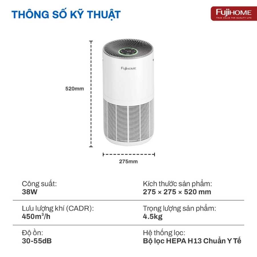 Máy lọc không khí Fujihome AP5 GRAND kết nối Wifi 15 Máy lọc không khí Fujihome AP5 GRAND kết nối Wifi
