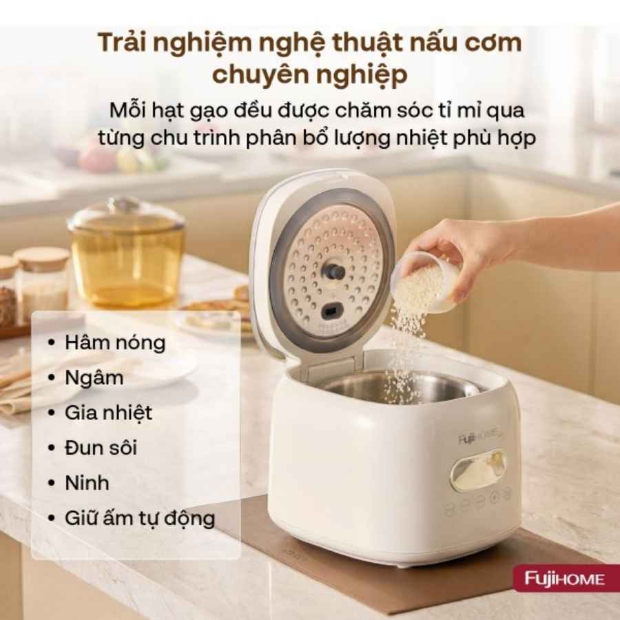 Nồi cơm điện Fujihome RC10ALS Inox LowSugar 16 Nồi cơm điện Fujihome RC10ALS Inox LowSugar