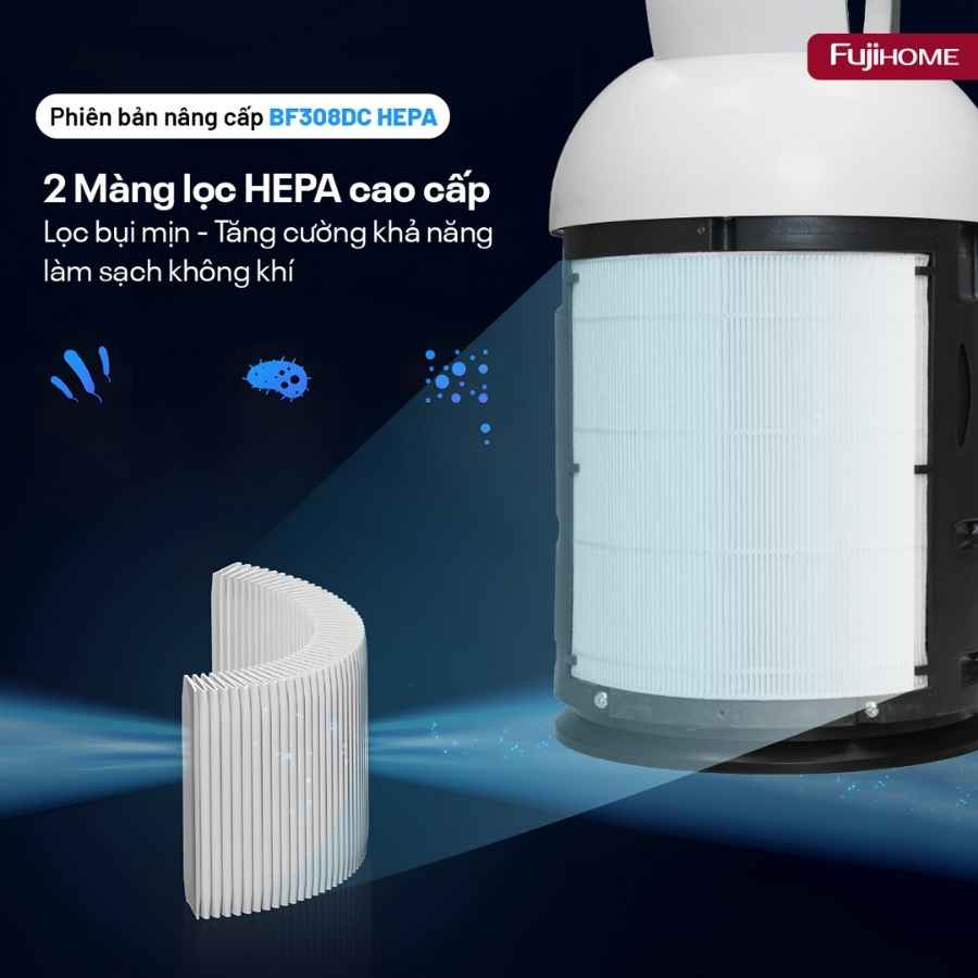 Quạt không cánh Fujihome BF308DC-HEPA 10 Quạt không cánh Fujihome BF308DC-HEPA