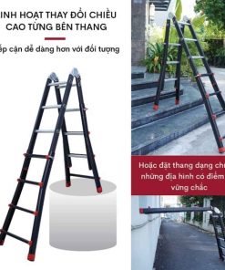 Thang nhôm FUJIHOME ML44B (Black) gấp - Rút 4 đoạn 6 Thang nhôm FUJIHOME ML44B (Black) gấp - Rút 4 đoạn