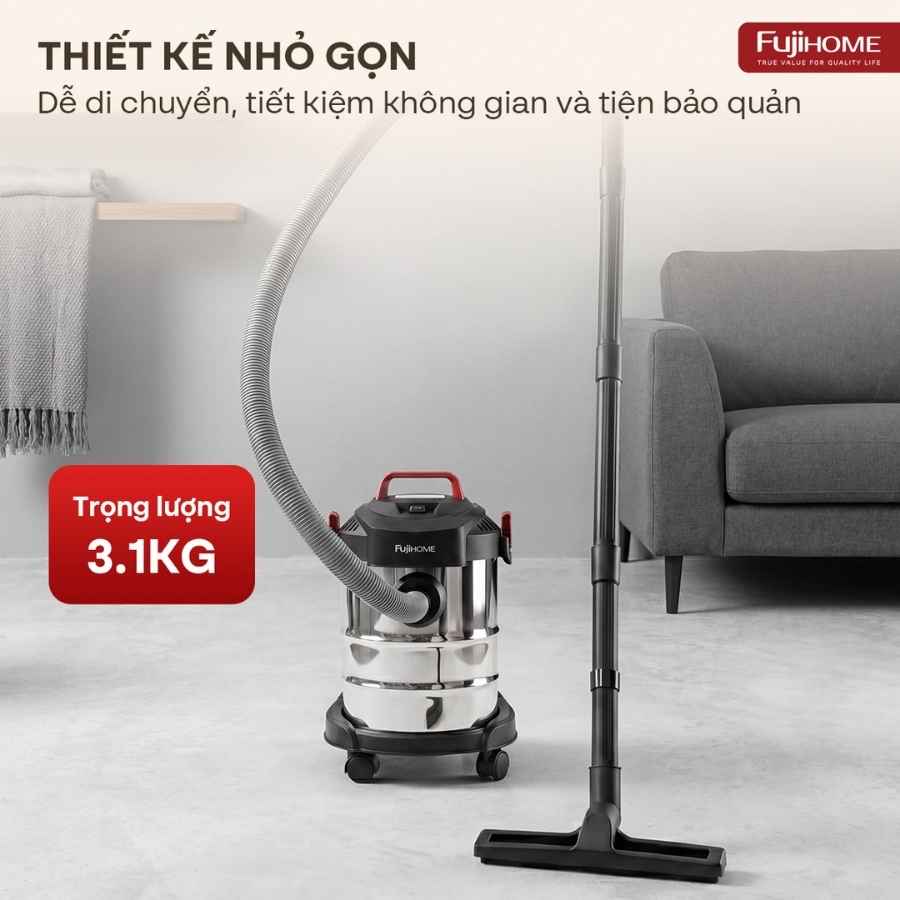 Máy hút bụi Fujihome VC12N khô ướt 5 Máy hút bụi Fujihome VC12N khô ướt