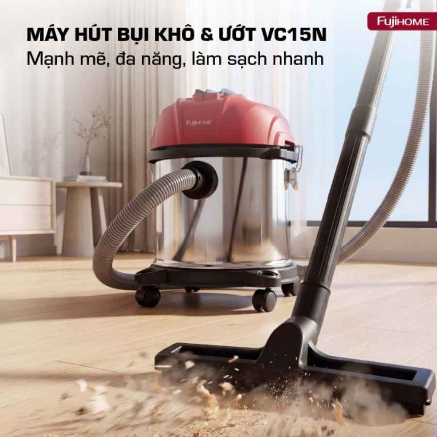 Máy hút bụi Fujihome VC15N khô ướt 12 Máy hút bụi Fujihome VC15N khô ướt
