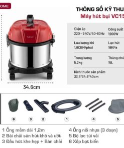 Máy hút bụi Fujihome VC15N khô ướt
