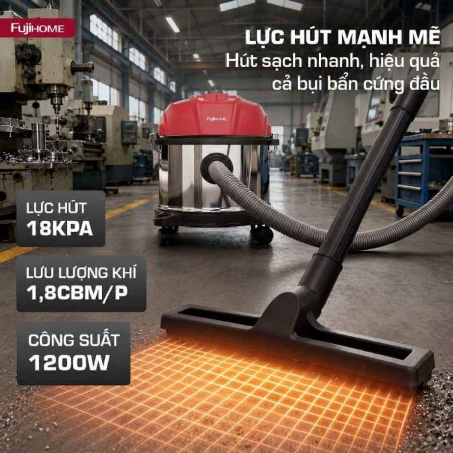 Máy hút bụi Fujihome VC15N khô ướt 13 Máy hút bụi Fujihome VC15N khô ướt
