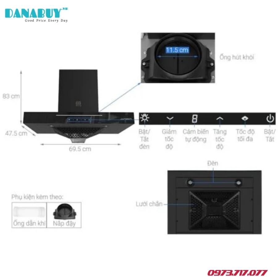 Máy hút mùi Junger HRJ-701 9 Máy hút mùi Junger HRJ-701