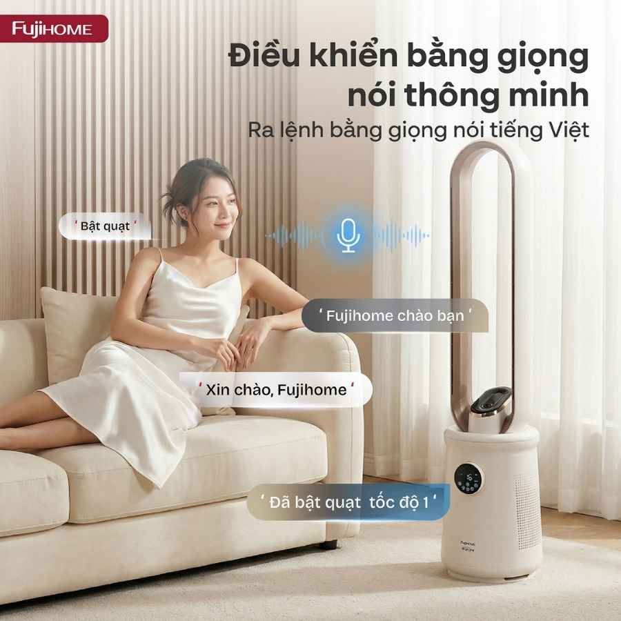 Quạt không cánh Fujihome BF15-HEPA-VOICE LUXURY 6 Quạt không cánh Fujihome BF15-HEPA-VOICE LUXURY