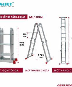 Thang nhôm FUJIHOME ML103N gấp 4 đoạn