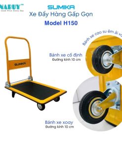 Xe đẩy hàng SUMIKA H150 sàn thép 5 Xe đẩy hàng Sumika H150 sàn thép