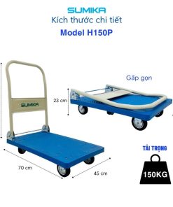 Xe đẩy hàng Sumika H150P sàn nhựa 6 Xe đẩy hàng Sumika H150P sàn nhựa