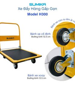 Xe đẩy hàng SUMIKA H300 sàn thép 6 Xe đẩy hàng Sumika H300 sàn thép