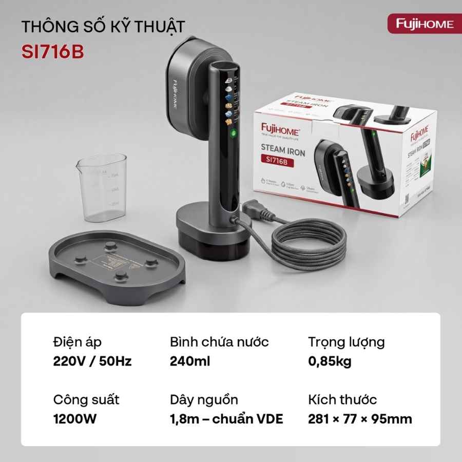 Bàn ủi Fujihome SI716B hơi nước cầm tay 22 Bàn ủi Fujihome SI716B hơi nước cầm tay